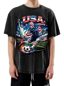 USA Flag Skull Football Streetwear Tee