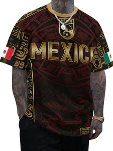 MEXICO Text & Tribal Print Streetwear Jersey Tee