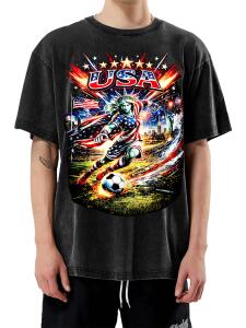 USA Flag Football Character Streetwear Tee