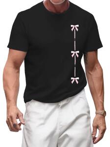 Minimalist Pink Bow Graphic Tee