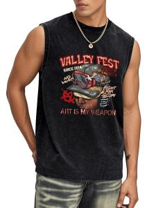 Streetwear Graffiti Art Print Sleeveless Tank Top
