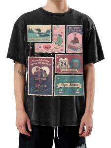 "Ice Rink Love Story" Postage Stamp Graphic Tee