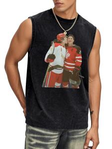 Ice Hockey Love Story Graphic Muscle Tee